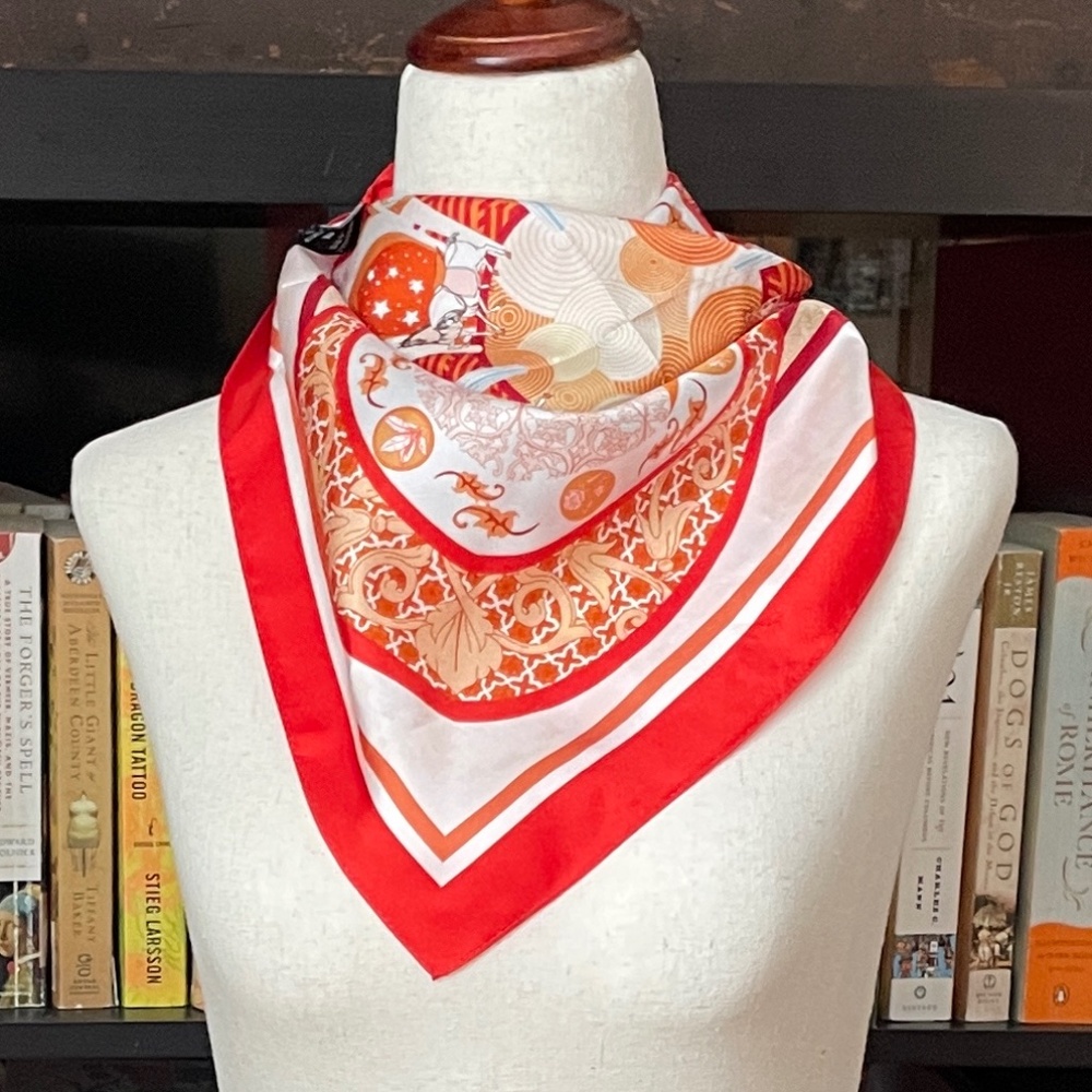 Chinese zodiac horse vintage scarf